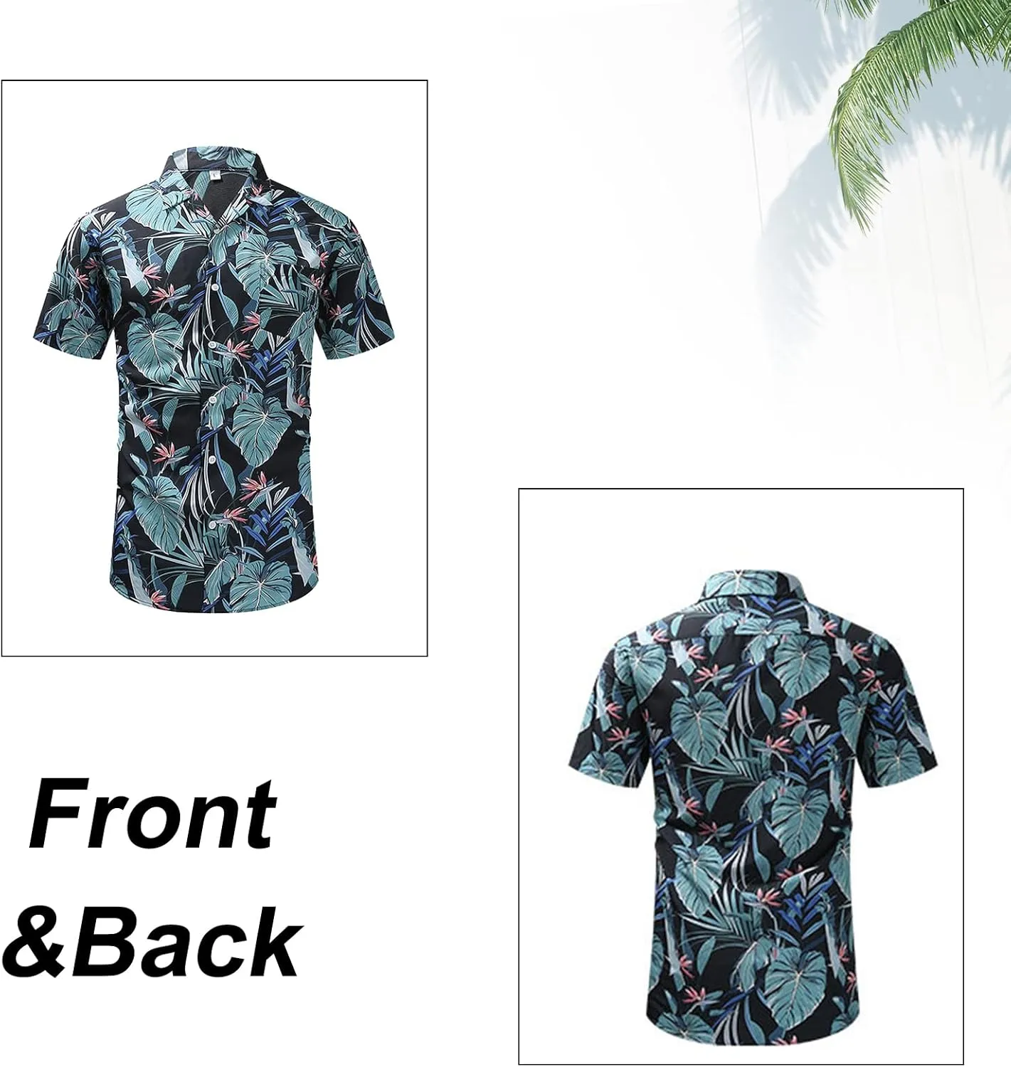 Men's Hawaiian Shirts Button Up Short Sleeve Printed Shirt Tropical Holiday Beach Shirts for Men