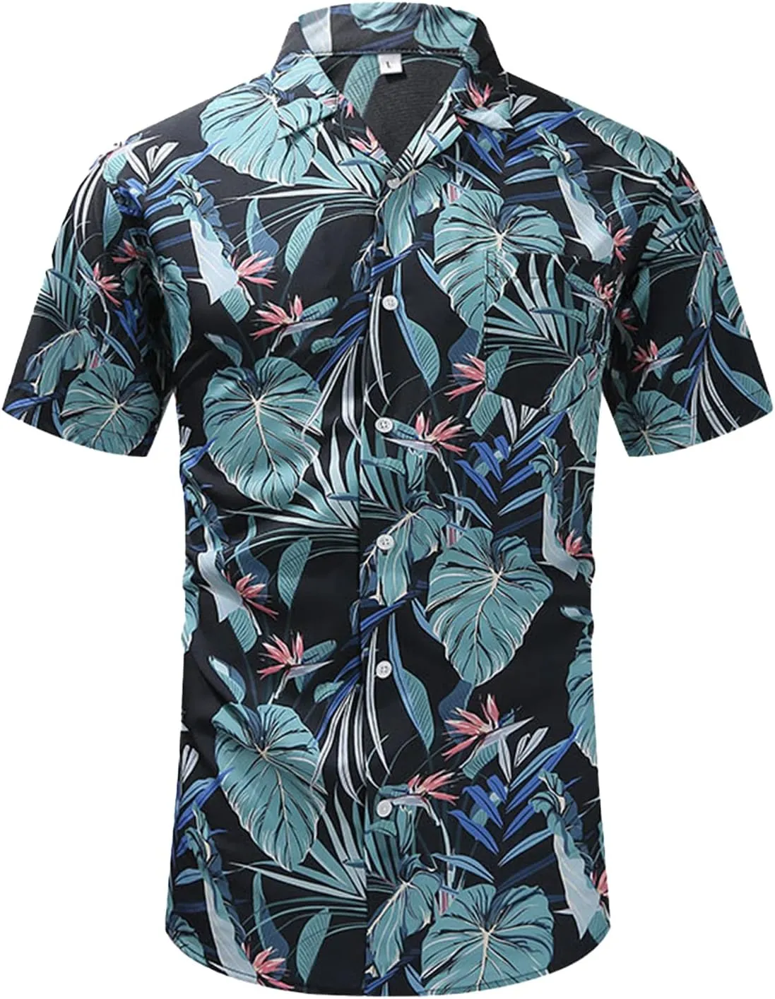 Men's Hawaiian Shirts Button Up Short Sleeve Printed Shirt Tropical Holiday Beach Shirts for Men