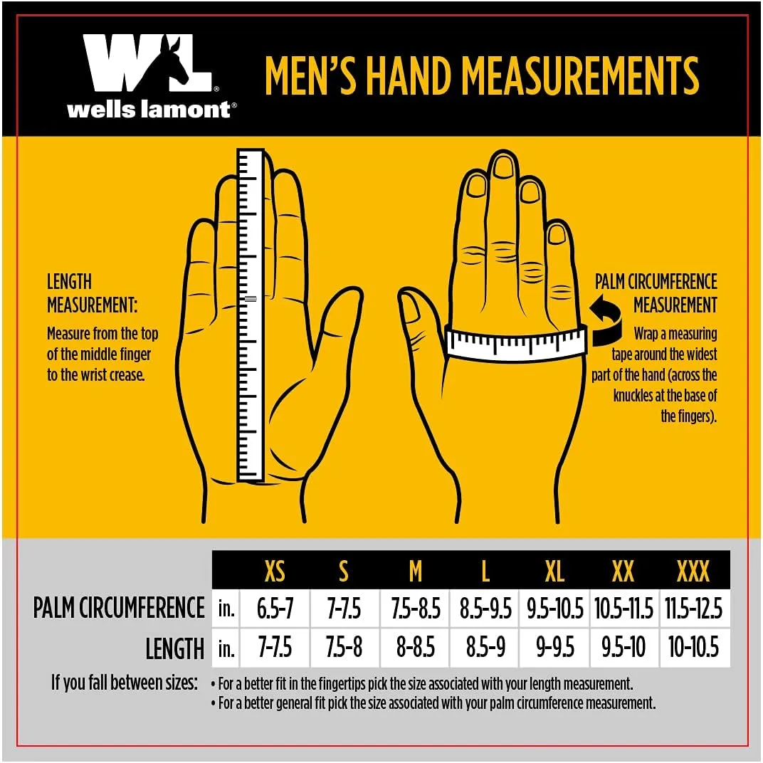 Men's Heavy Duty Leather Palm Thinsulate Winter Work Gloves with Safety Cuff, Large (Wells Lamont 5235L), Palomino