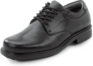 Men's, Huron, Black, Dress Style, MaxTrax Slip Resistant, Soft Toe Work Shoe (11.0 M)