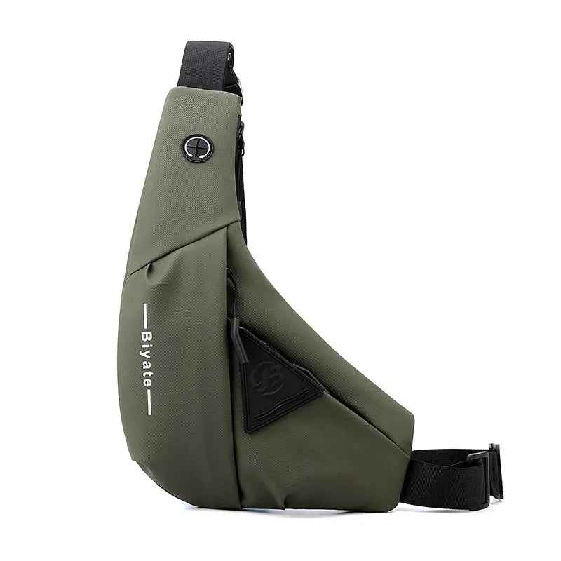 Men's Shoulder Bag Waterproof USB Oxford Crossbody Bag Sling Multifunction Short Travel Messenger Chest Pack For Male