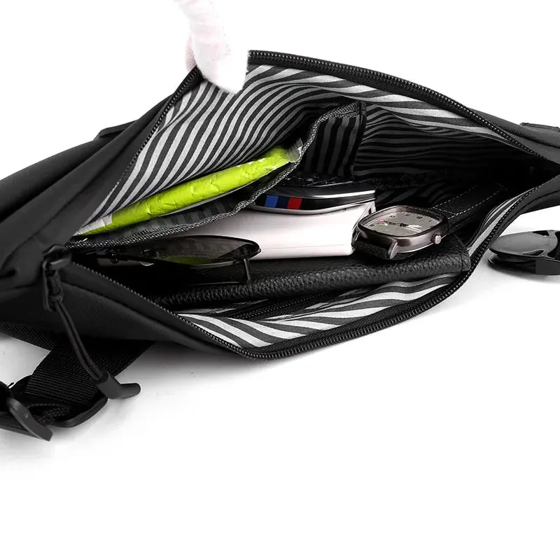 Men's Shoulder Bag Waterproof USB Oxford Crossbody Bag Sling Multifunction Short Travel Messenger Chest Pack For Male