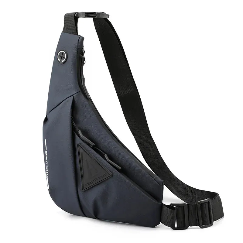 Men's Shoulder Bag Waterproof USB Oxford Crossbody Bag Sling Multifunction Short Travel Messenger Chest Pack For Male