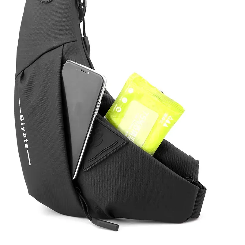 Men's Shoulder Bag Waterproof USB Oxford Crossbody Bag Sling Multifunction Short Travel Messenger Chest Pack For Male