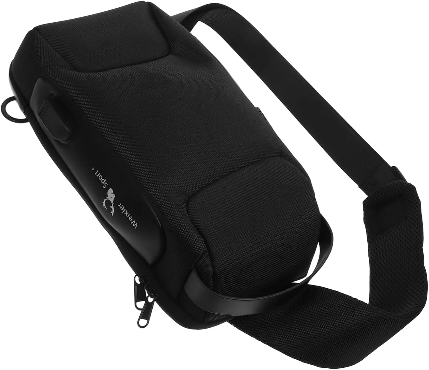 Men's Sling Bag Waterproof Oxford Crossbody Bag Anti-theft Port Compact for Travel