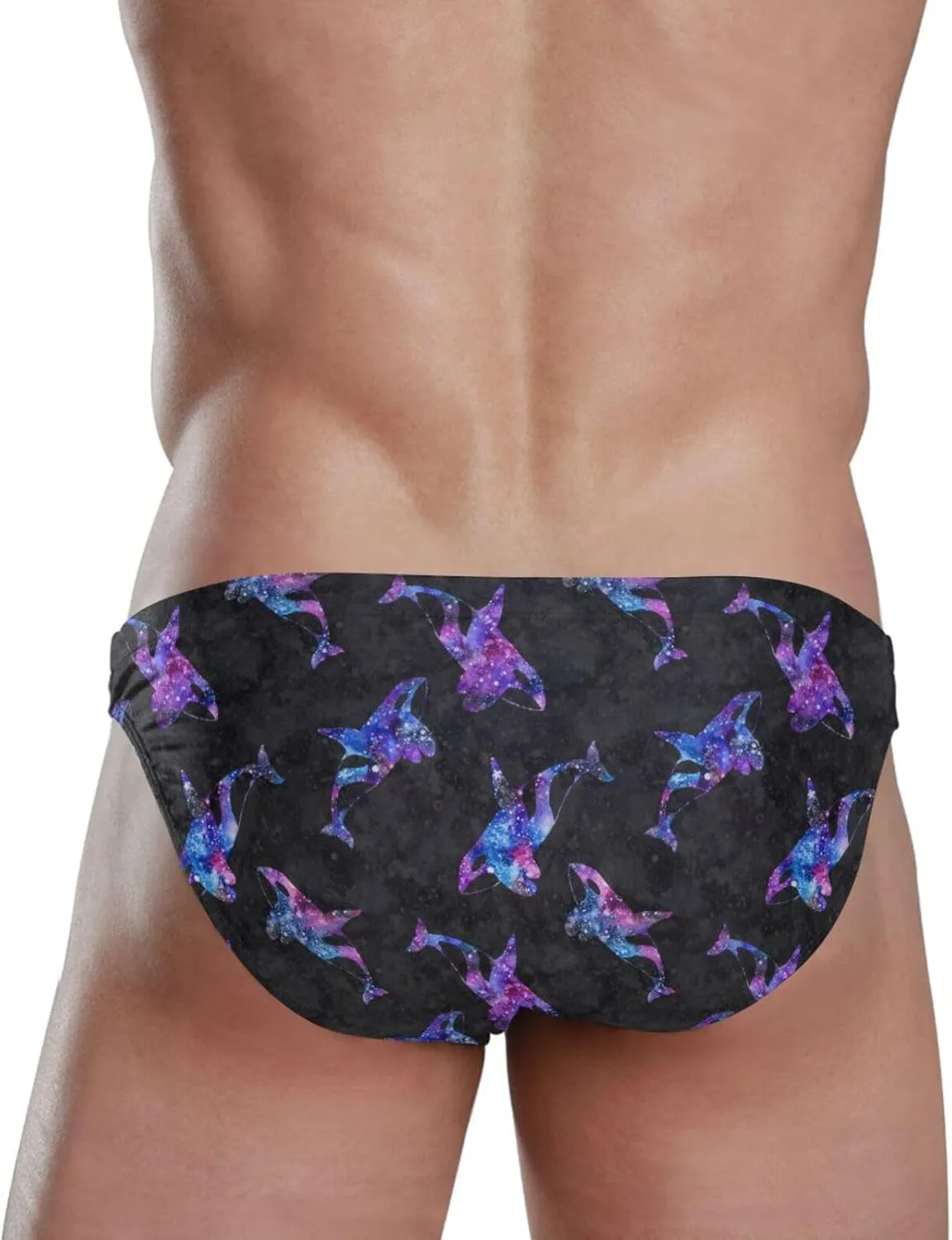 Men's Swimming Brief Polyester Swimwear for Beach Pool Lightweight Summer Swim Trunks for Men Printed