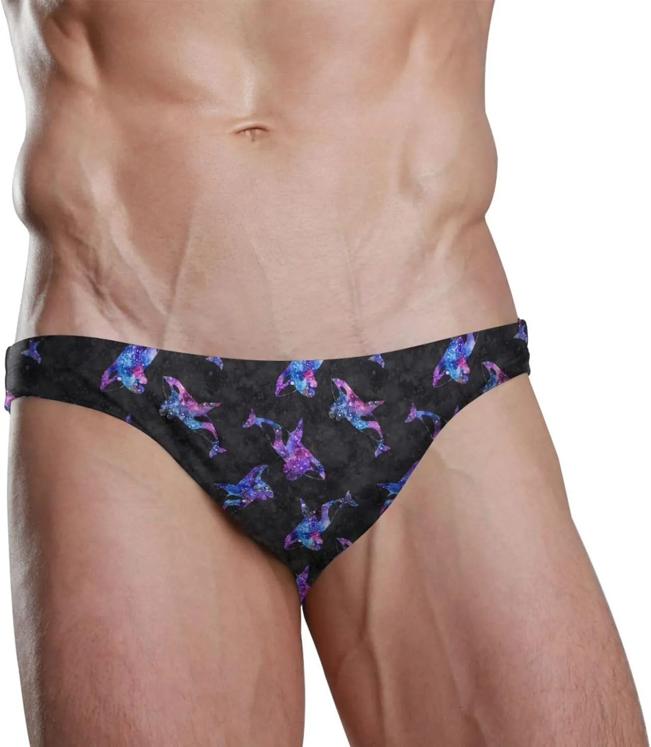 Men's Swimming Brief Polyester Swimwear for Beach Pool Lightweight Summer Swim Trunks for Men Printed