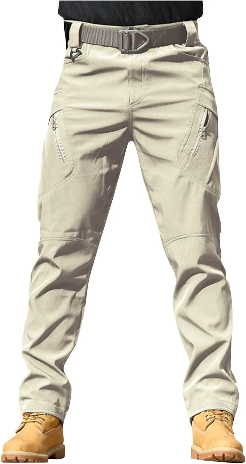 Mens Tactical Pants Hunting Camo Stretch Pant Waterproof Cargo Moisture Wicking Pants with Pockets
