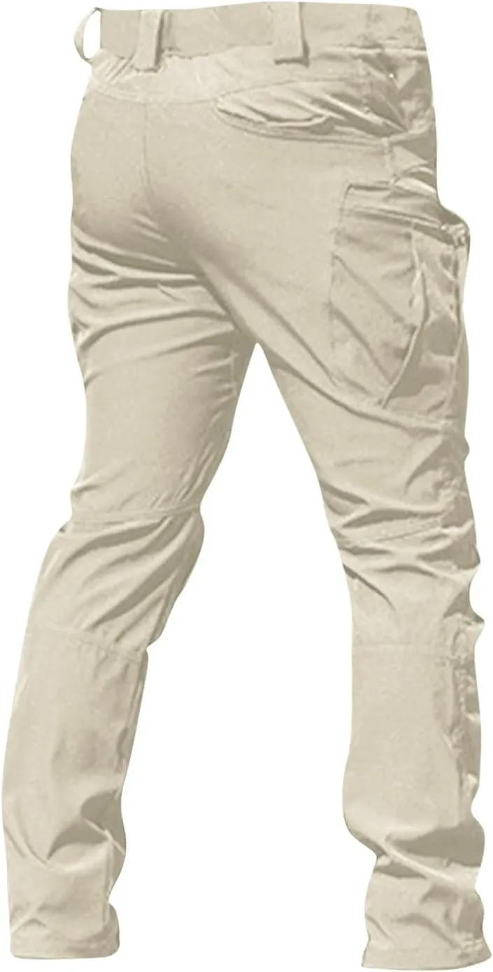 Mens Tactical Pants Hunting Camo Stretch Pant Waterproof Cargo Moisture Wicking Pants with Pockets