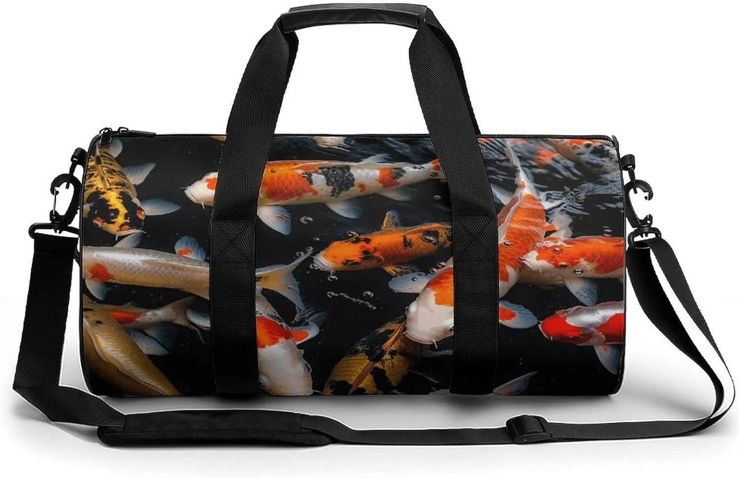 Mens Womens Gym Bag, Japan Fancy Carp Fishes Print Duffle Bags,travel Gym Duffle Bag,garment Duffle Bag,gym Bag with Shoe Compartment