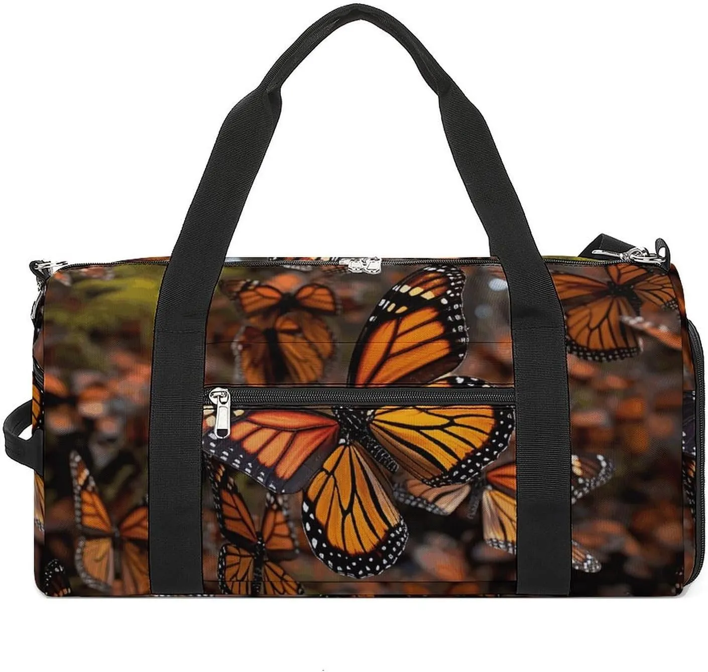 Mens Womens Gym Bag, Monarch Butterflies Print Duffle Bags,travel Gym Duffle Bag,garment Duffle Bag,gym Bag with Shoe Compartment
