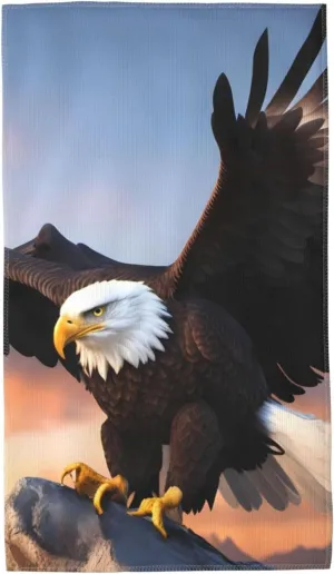 Mighty Bald Eagle Pattern Towel Towels 27.5x16in Skin-Friendly Absorbent Fluffy and Soft for Bathroom, Beach, Outdoors