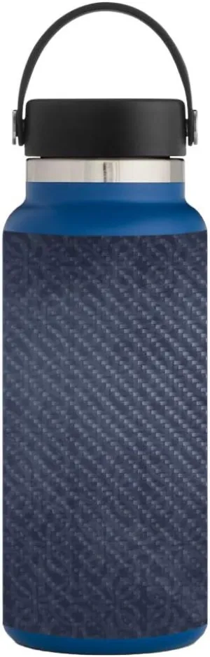 MightySkins Carbon Fiber Skin for Hydro Flask 32 oz. Wide Mouth - Charcoal Lattice | Protective, Durable Textured Carbon Fiber Finish | Easy to Apply | Made in The USA