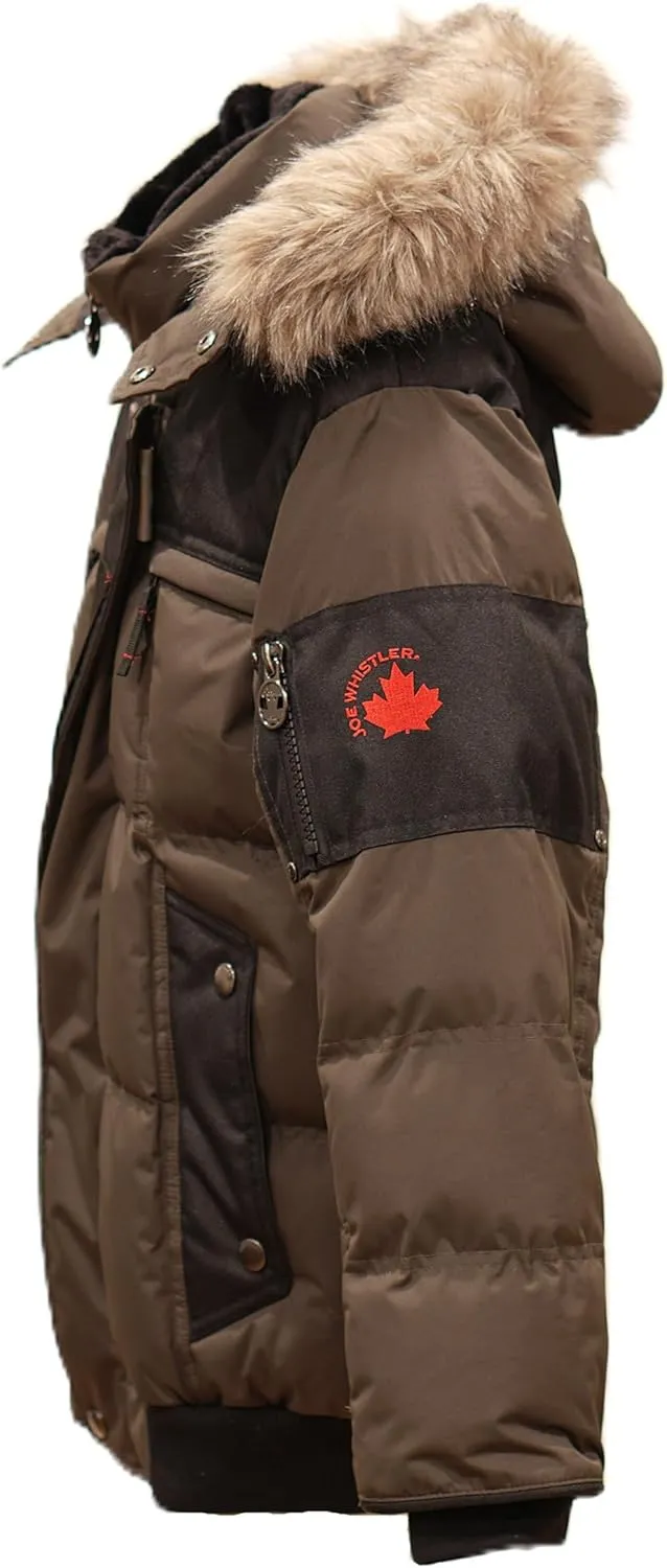 Milano Boys Bomber Jacket Waterproof Puffer Coat with Removable Hood and Faux Fur Trim Sizes 4-20