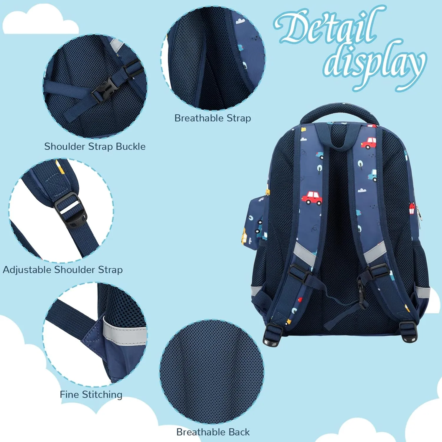 MIRLEWAIY School Backpack For Boys Kids Bookbag Elementary Bag Set with Insulated Lunch Bag and Coin Pouch, Black Dinosaur