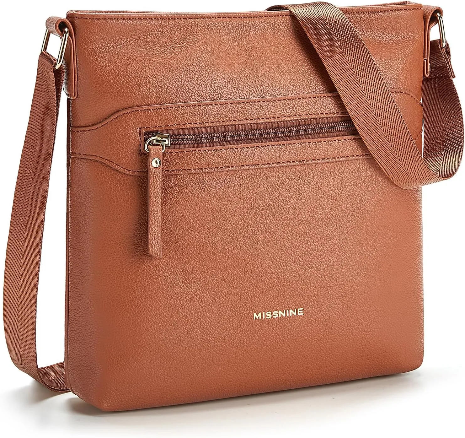 Missnine Crossbody Bags for Women Multi Pocket Purses Soft Leather Medium Shoulder Handbags with Adjustable Strap