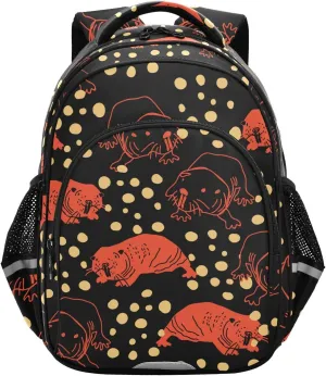 Mole Rat Pattern Backpack for Kids Elementary School Bag Boys Girls Bookbag Travel Backpack Daypack