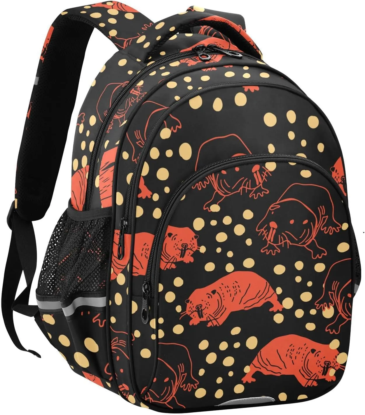 Mole Rat Pattern Backpack for Kids Elementary School Bag Boys Girls Bookbag Travel Backpack Daypack