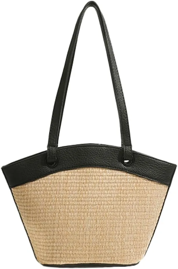 Molodo Straw Woven Bag Women's Beach Tote Bag Versatile Straw Shoulder Bag Handbag for Vacation Travel