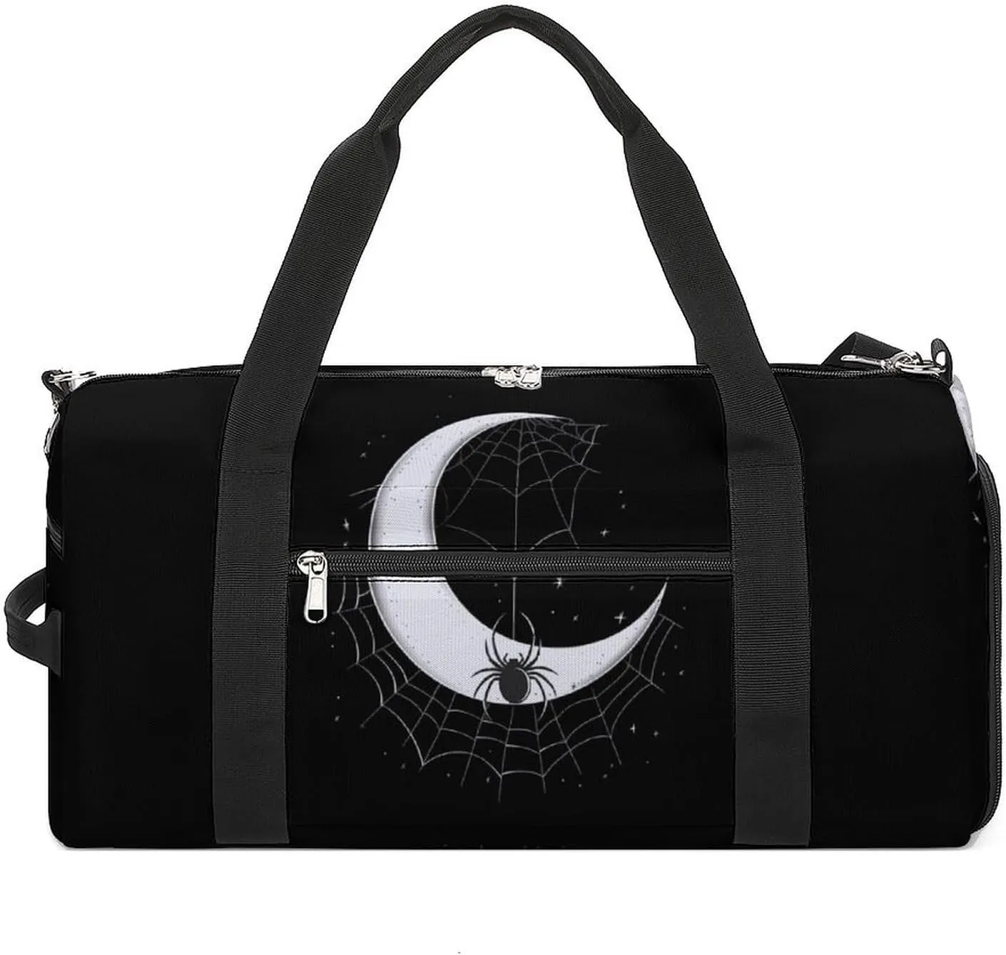 Moon Spider Web Sports Gym Bag for Men Women Travel Duffel Bag with Shoulder Strap