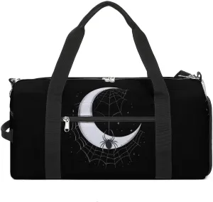 Moon Spider Web Sports Gym Bag for Men Women Travel Duffel Bag with Shoulder Strap