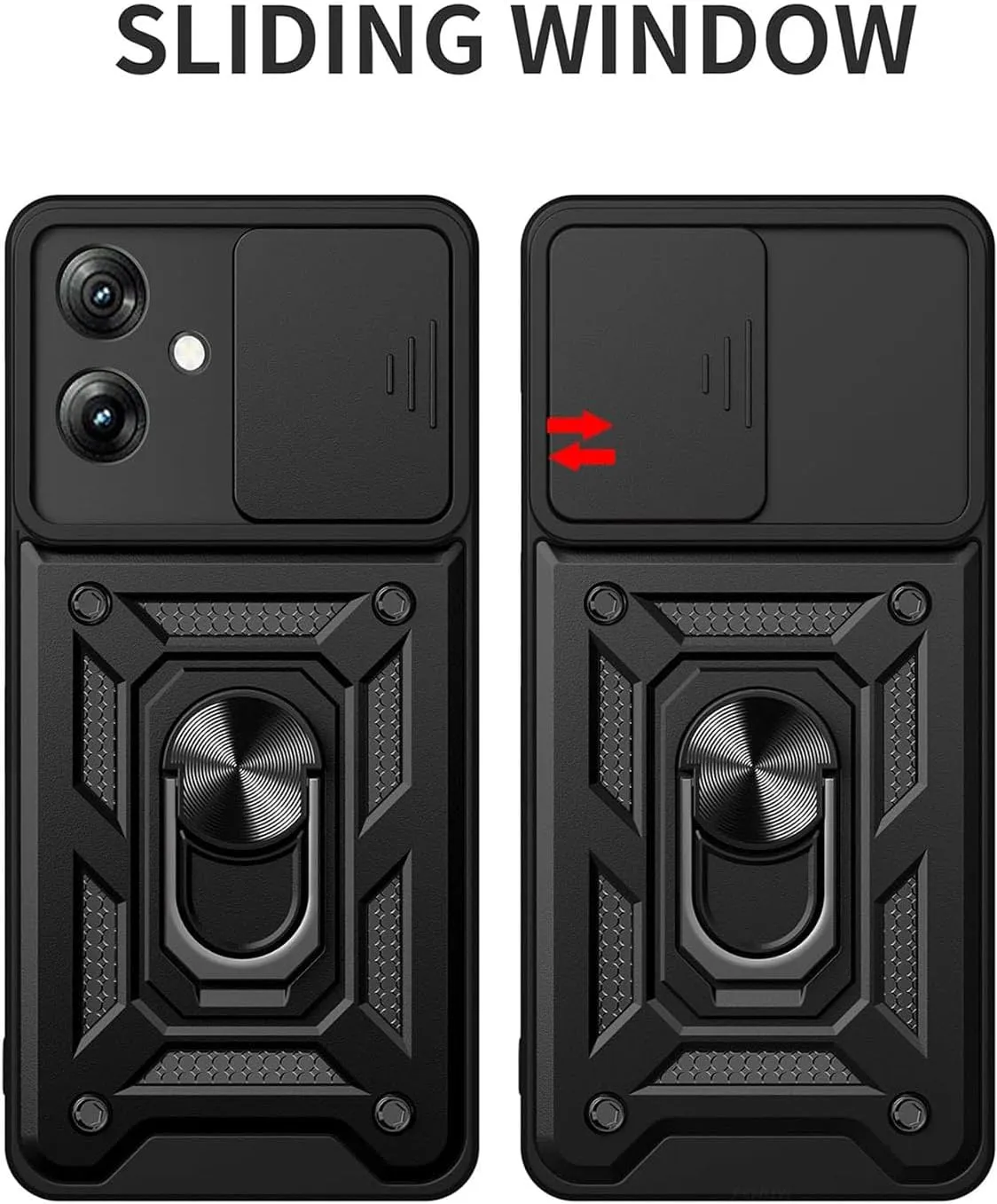 Motorola Moto G55 Case Shockproof Ring Stand Phone Camera Lens Cover