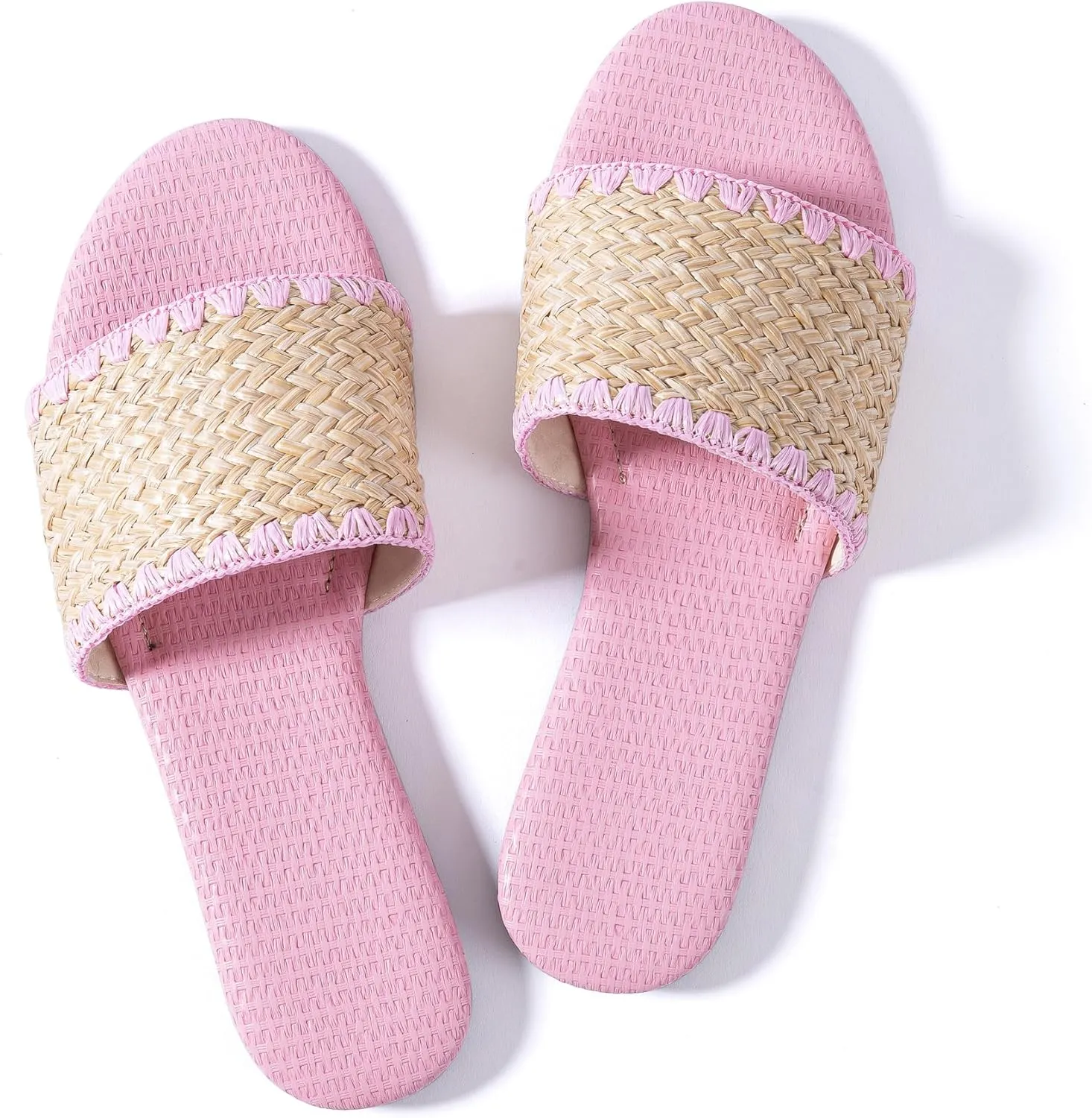 Mtzyoa Women Flat Sandals Braided Leather Nude Summer Dressy Fashion Evening Party Wedding Sandals