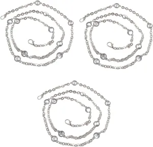 MUELODSIC 2pcs Stylish Crystal Bag Chain Detachable Shoulder Strap for Handbags DIY Purse Chain Lightweight Replacement for Clutches and Shoulder Bags Versatile Accessory for Fashionable