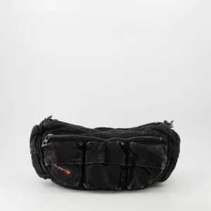 Multi-Pocket Black Denim Bag