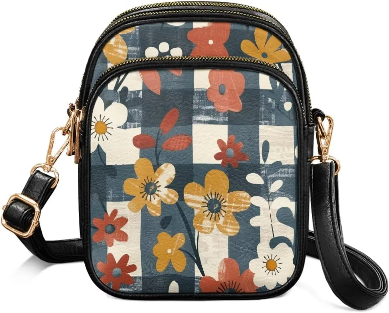 Multi Pocket PU Leather Casual Crossbody Bag for Women
