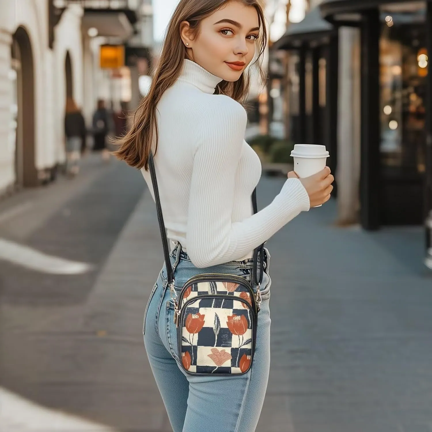 Multi Pocket PU Leather Casual Crossbody Bag for Women