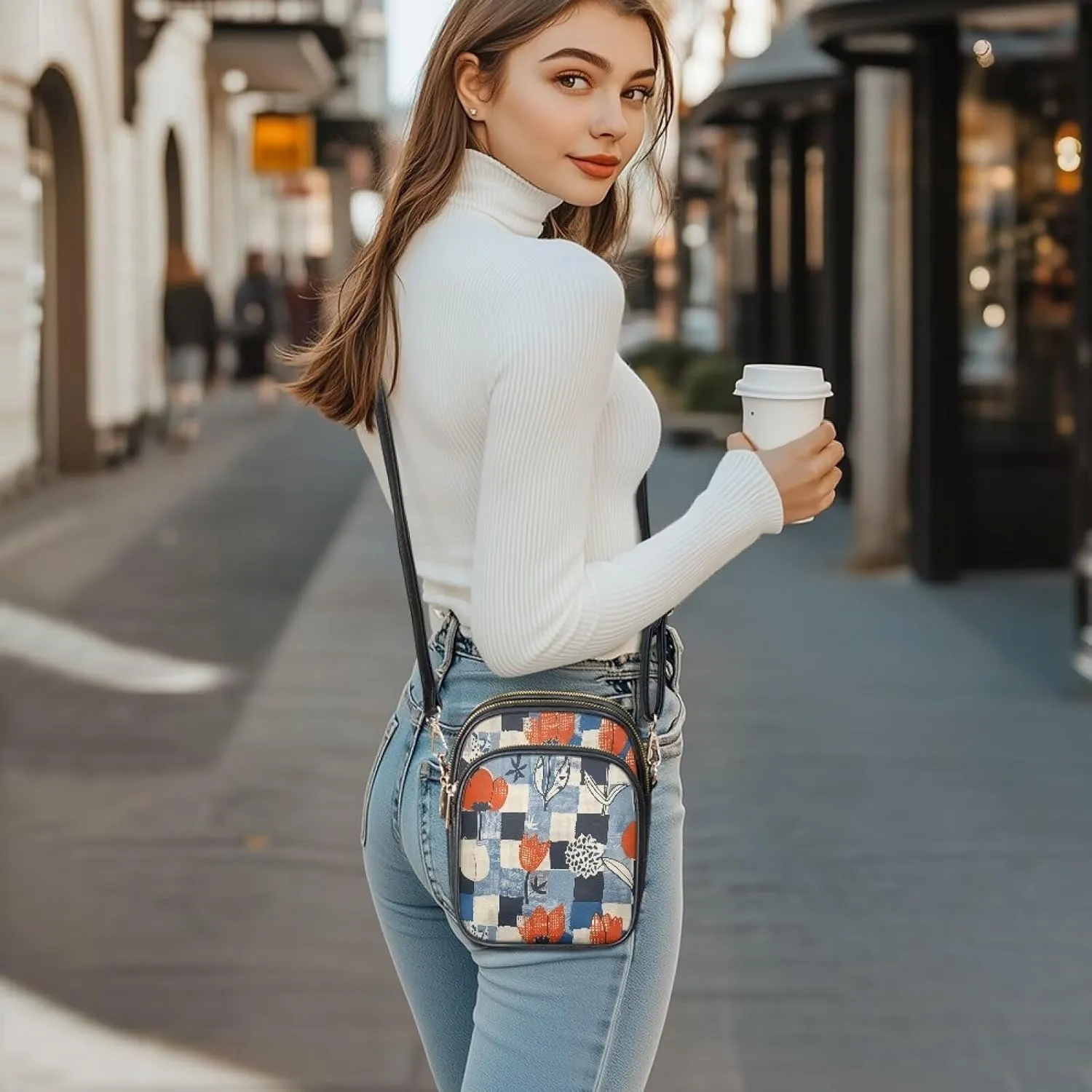Multi Pocket PU Leather Casual Crossbody Bag for Women