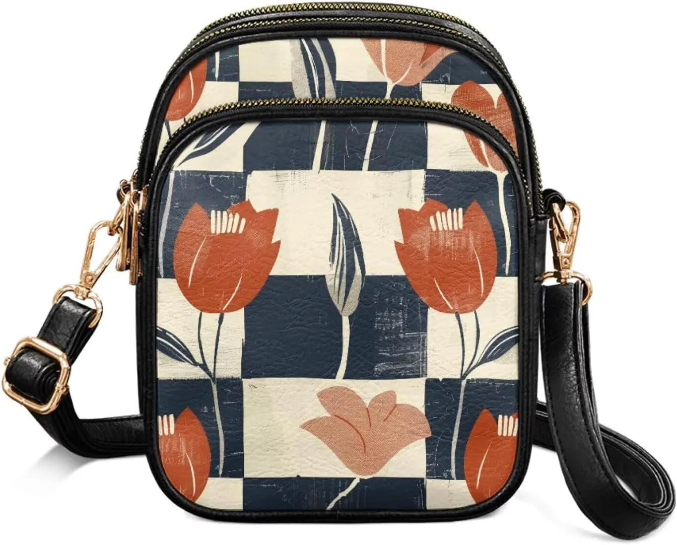 Multi Pocket PU Leather Casual Crossbody Bag for Women
