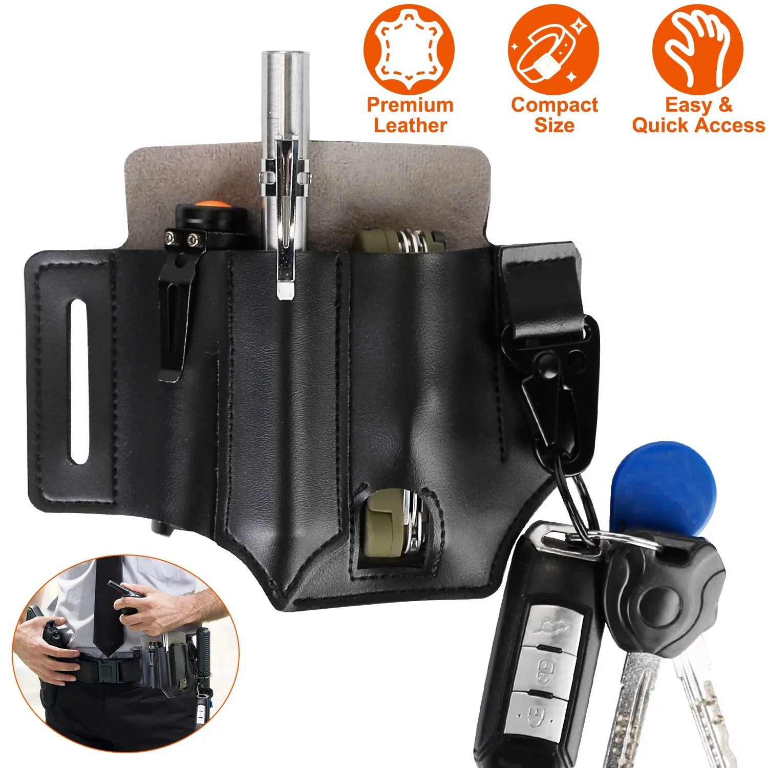 Multi-tool Sheath for Belt Leather EDC Pocket Organizer