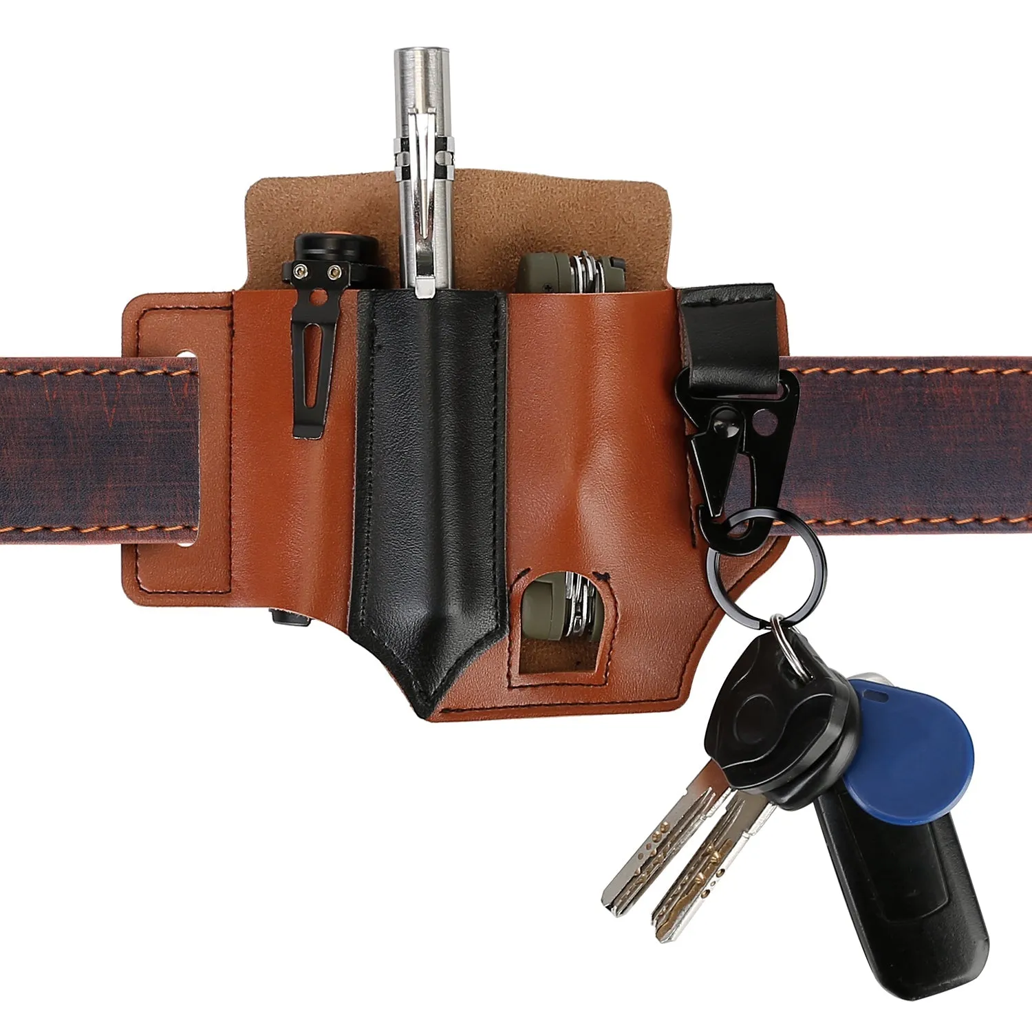 Multi-tool Sheath for Belt Leather EDC Pocket Organizer