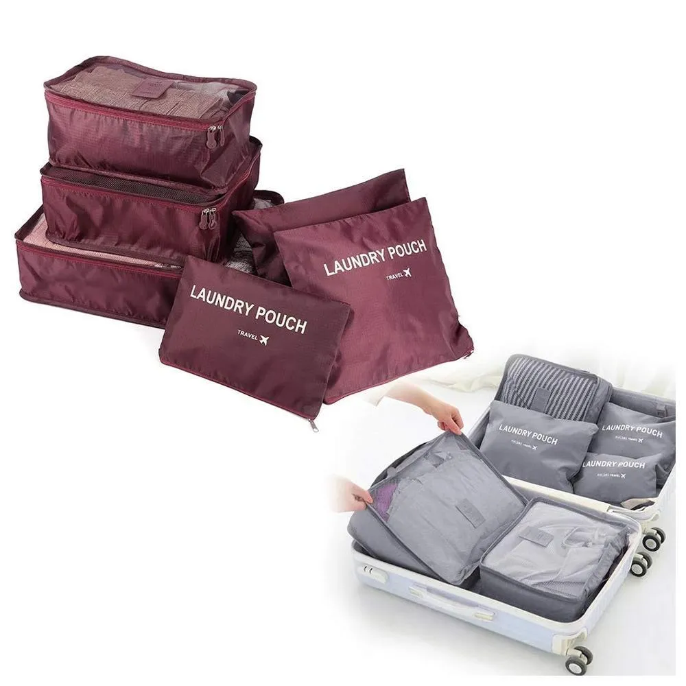 Multicolor 6 pcs Portable Travel Storage Bag