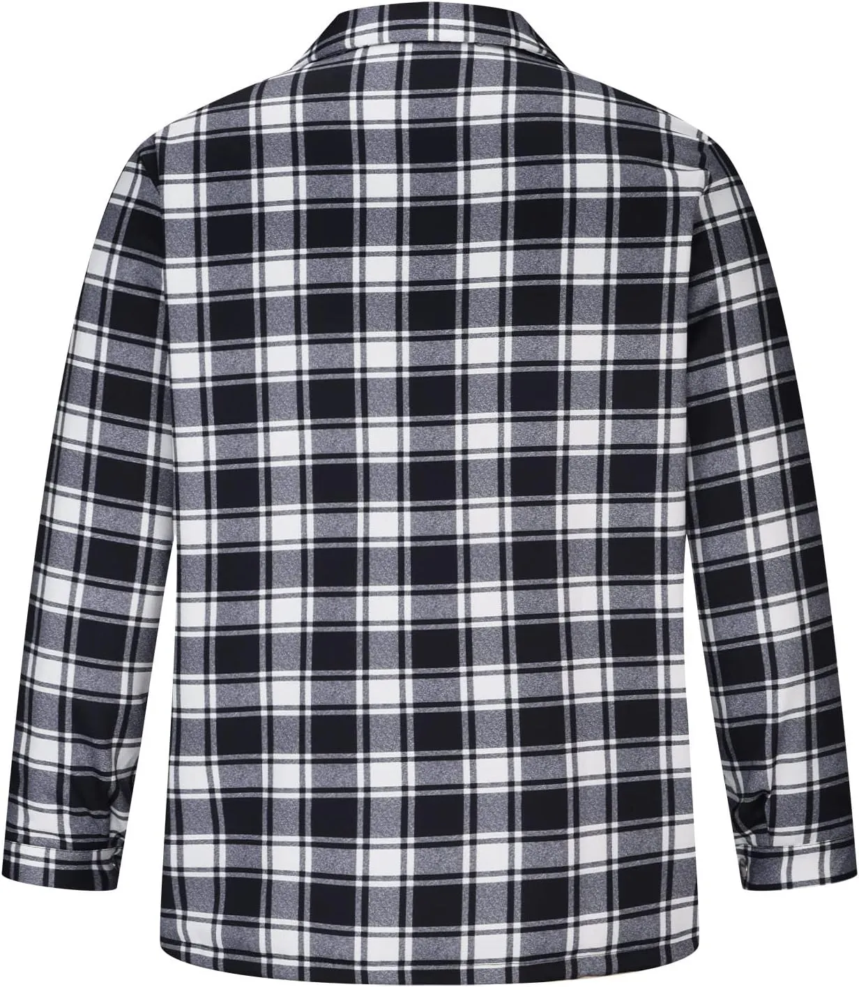 Muscularfit Plaid Jacket Coats for Men Causal Fashion Fleece Lined Button Down Sweaters Warm Lattice Turn-Down Collar Jacket