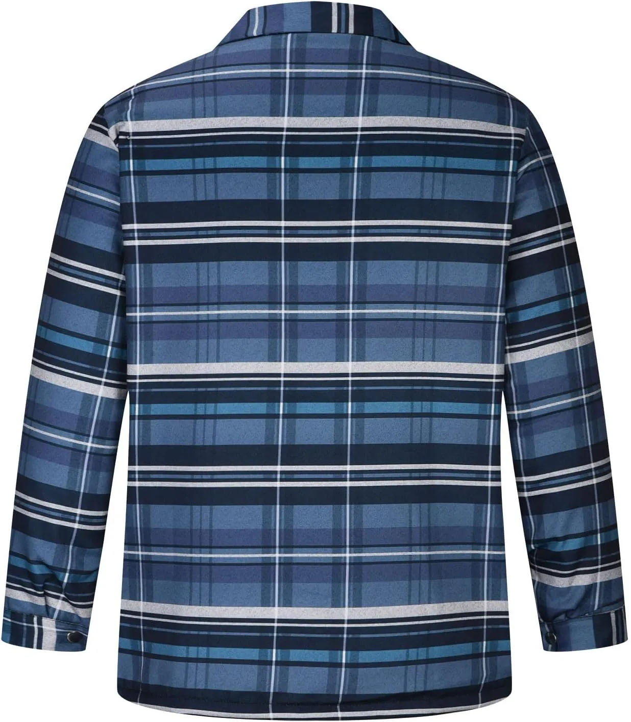 Muscularfit Plaid Jacket Coats for Men Causal Fashion Fleece Lined Button Down Sweaters Warm Lattice Turn-Down Collar Jacket
