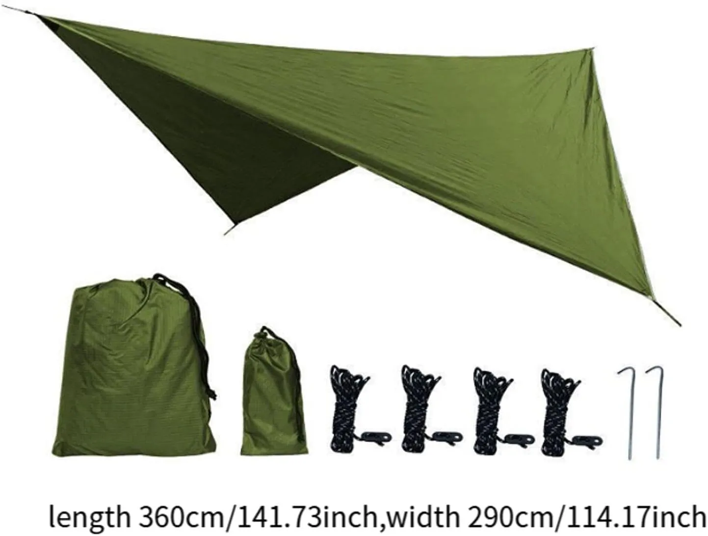 MYCENSE Camping Tarp Hammock Canopy Lightweight Sun Protection Large Tent Tarp Rain Awning for Backyard Outdoor Beach Travel Fishing, Green