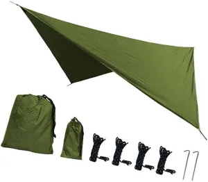 MYCENSE Camping Tarp Hammock Canopy Lightweight Sun Protection Large Tent Tarp Rain Awning for Backyard Outdoor Beach Travel Fishing, Green