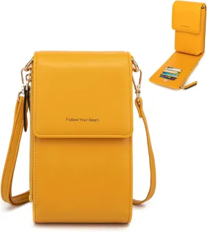 myfrdiay Roomy Pocket Small Crossbody Purse for Women, Flap Mini Shoulder Bag with 4 Credit Slots