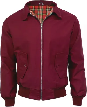 N/A Mens Classic Vintage Harrington Bomber Jacket | Tartan Lined