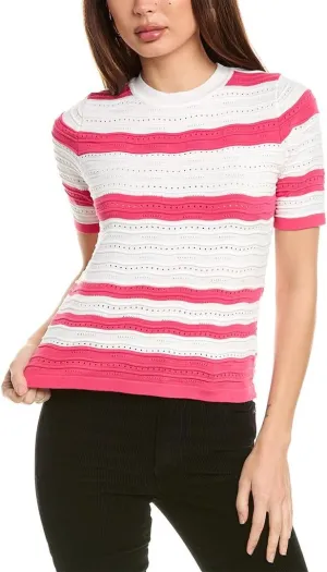 Nanette Nanette Lepore Womens Pointelle Top, XL, Pink