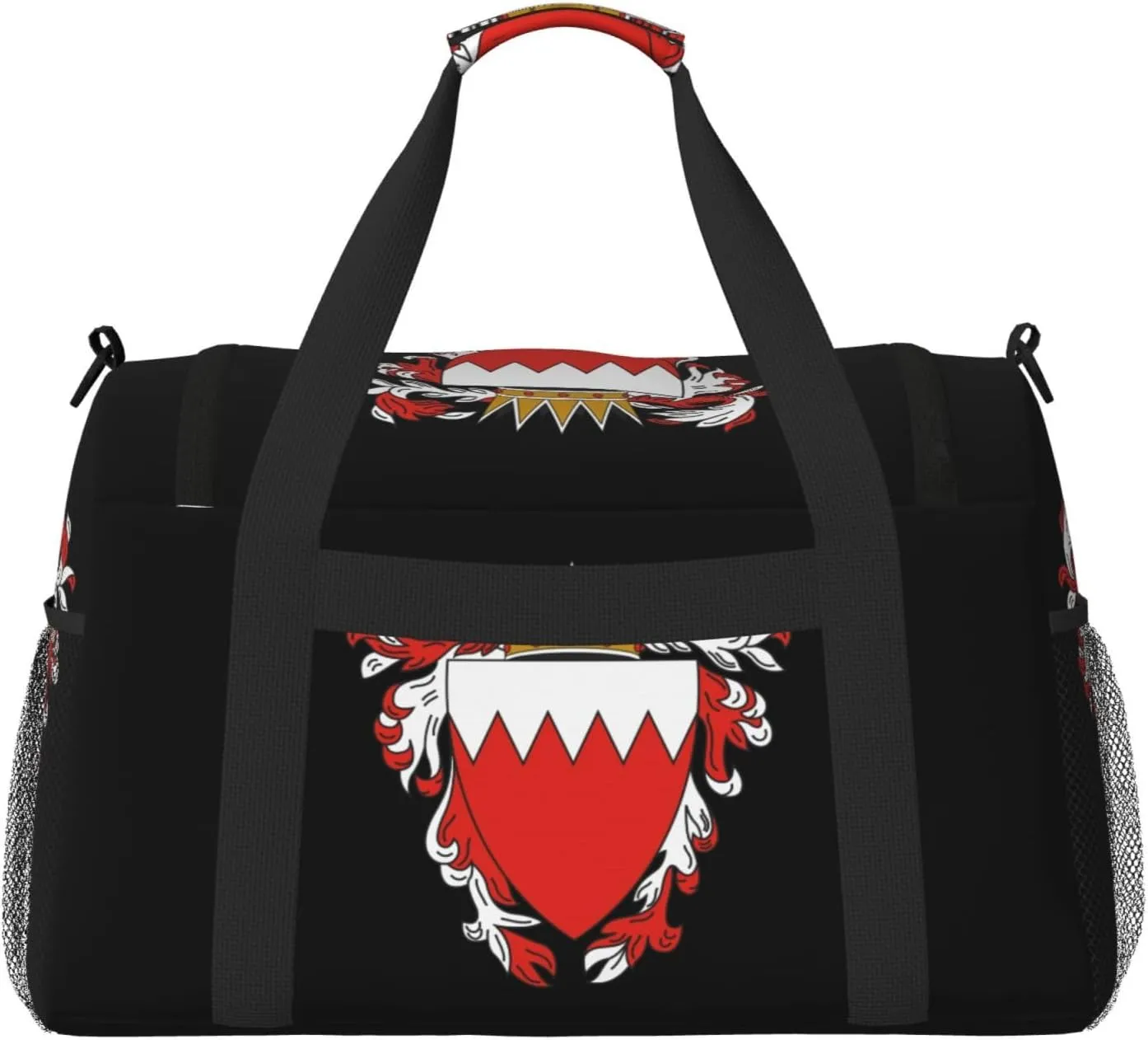 National Emblem Of Bahrain Travel Duffel Bag Large Foldable Waterproof Overnight Bag For Beach Swim Bags Pool Sports Gym