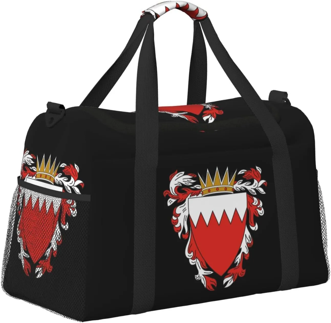 National Emblem Of Bahrain Travel Duffel Bag Large Foldable Waterproof Overnight Bag For Beach Swim Bags Pool Sports Gym