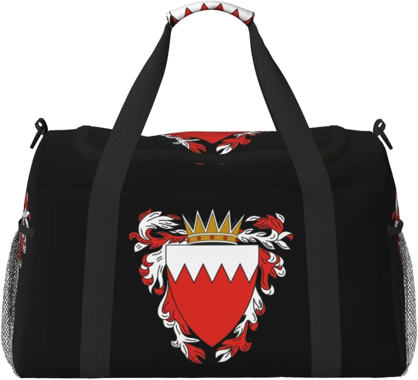 National Emblem Of Bahrain Travel Duffel Bag Large Foldable Waterproof Overnight Bag For Beach Swim Bags Pool Sports Gym