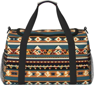Native American Pattern print Carry on Bag Underseat forTraveling Personal Item Bag Travel Duffel Bag Gym Bag for Women Men