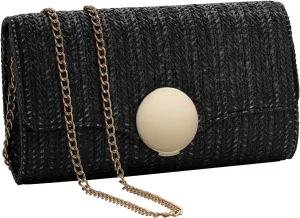 Natural Straw Woven Clutch Purse, Summer Beach Bag Wallet