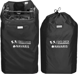 Navaris Baby Seat Bag - Travel Bag for Stroller - Waterproof 210D Oxford - Black, 114 x 53 x 35cm