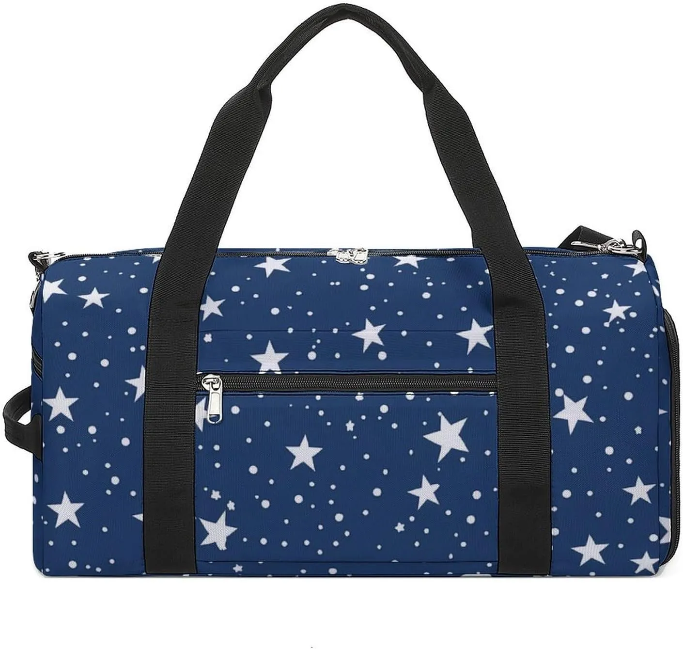 Navy Blue Night Sky Stars Sports Gym Bag for Men Women Travel Duffel Bag with Shoulder Strap
